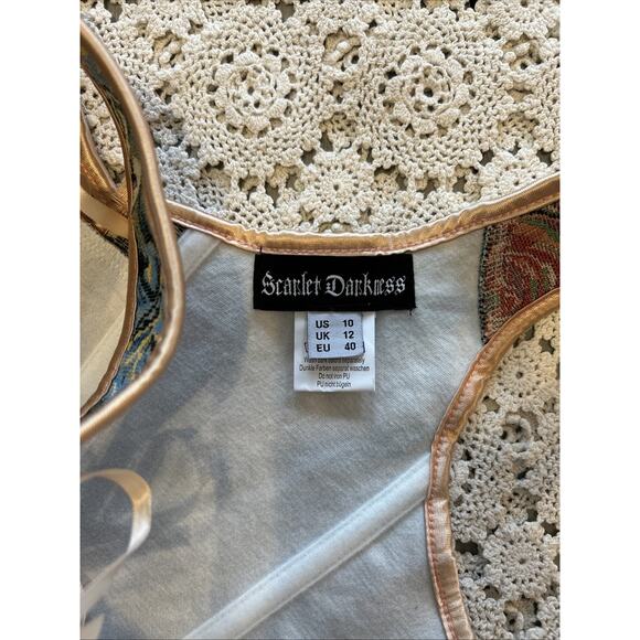 Scarlet Darkness Floral Tapestry Bustier Corset Top Sz 10 Peasant Renaissance - Picture 10 of 10